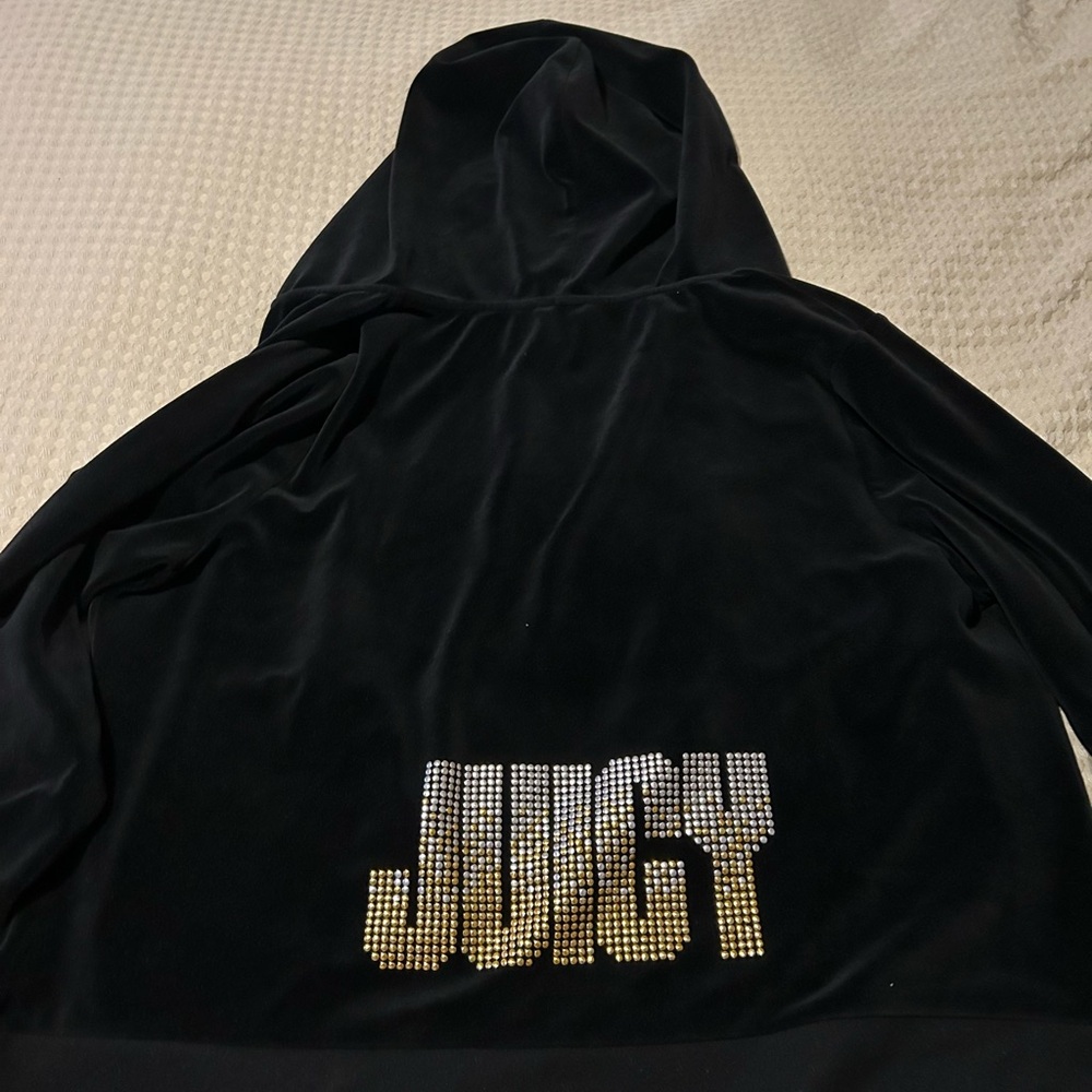 Juicy Couture Black Hoodie with Rhinestone Logo
